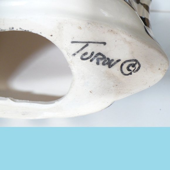 Whimsical Anatoly Turov Ceramic Art Zebra Cat Signed by Artist - Picture 4 of 8